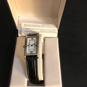 Liz Claiborne Woman’s Black Leather Watch